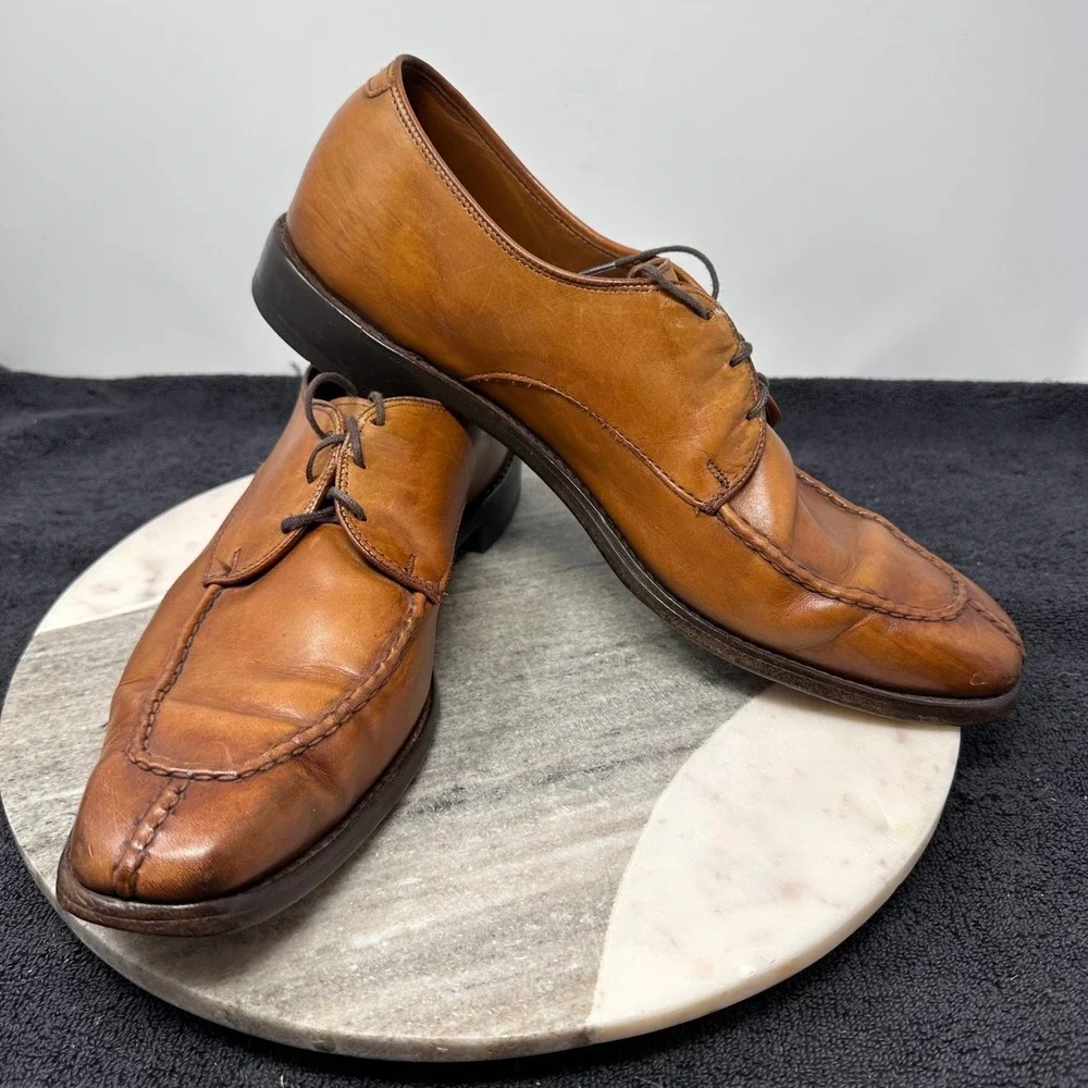 Allen Edmonds Parkway Men's Leather Oxford‎ Dress Shoes Size 12 D Brown Cap Toe
